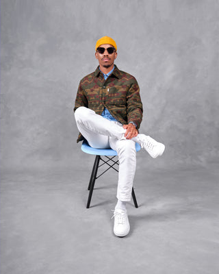 Southern Gents Aztec Overshirt - Military + Mustard