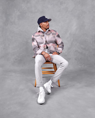 Southern Gents Aztec Overshirt - Pink + Grey