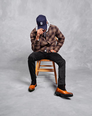 Southern Gents Quilted Overshirt - Bronze Plaid