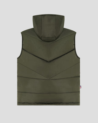 Southern Gents Detachable Hood Puffer Vest - Olive