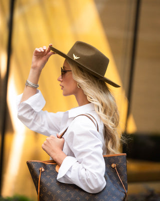 Southern Gents Wide Brim Naked Fedora - Olive