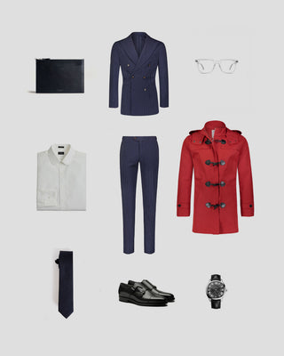 Southern Gents Toggle Raincoat - Red