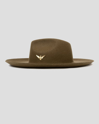 Southern Gents Wide Brim Naked Fedora - Olive