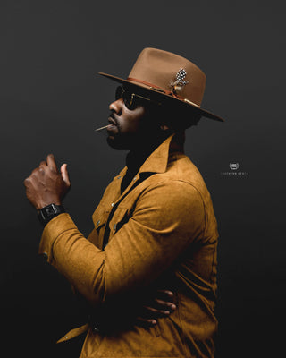 Southern Gents Lonestar Wide Brim Fedora - Walnut Brown